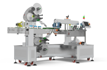 翻蓋盒子上下面不干膠貼標機
